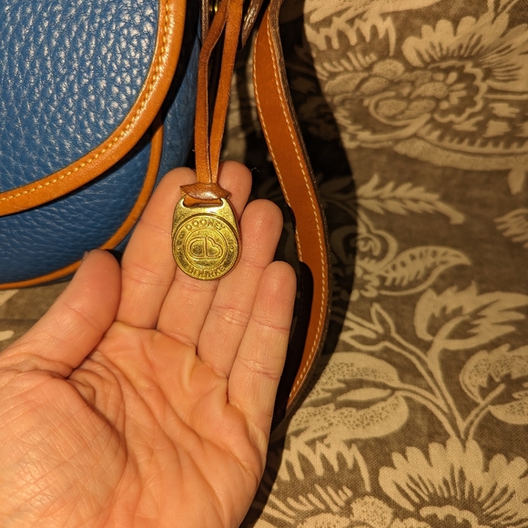 Vtg Dooney & Bourke Cavalry Trooper French Blue and British Tan Vintage Rare - Picture 3 of 7